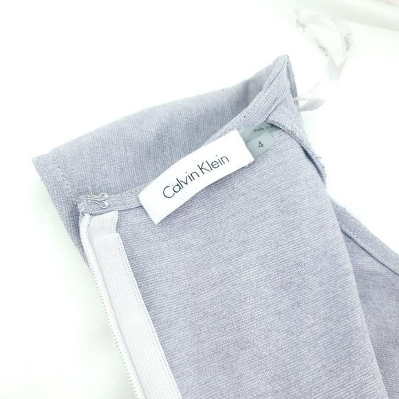 Calvin Klein Womens Lavender Heathered Sleeveless Round Neck Sheath Dress Size 4 - Picture 5 of 11